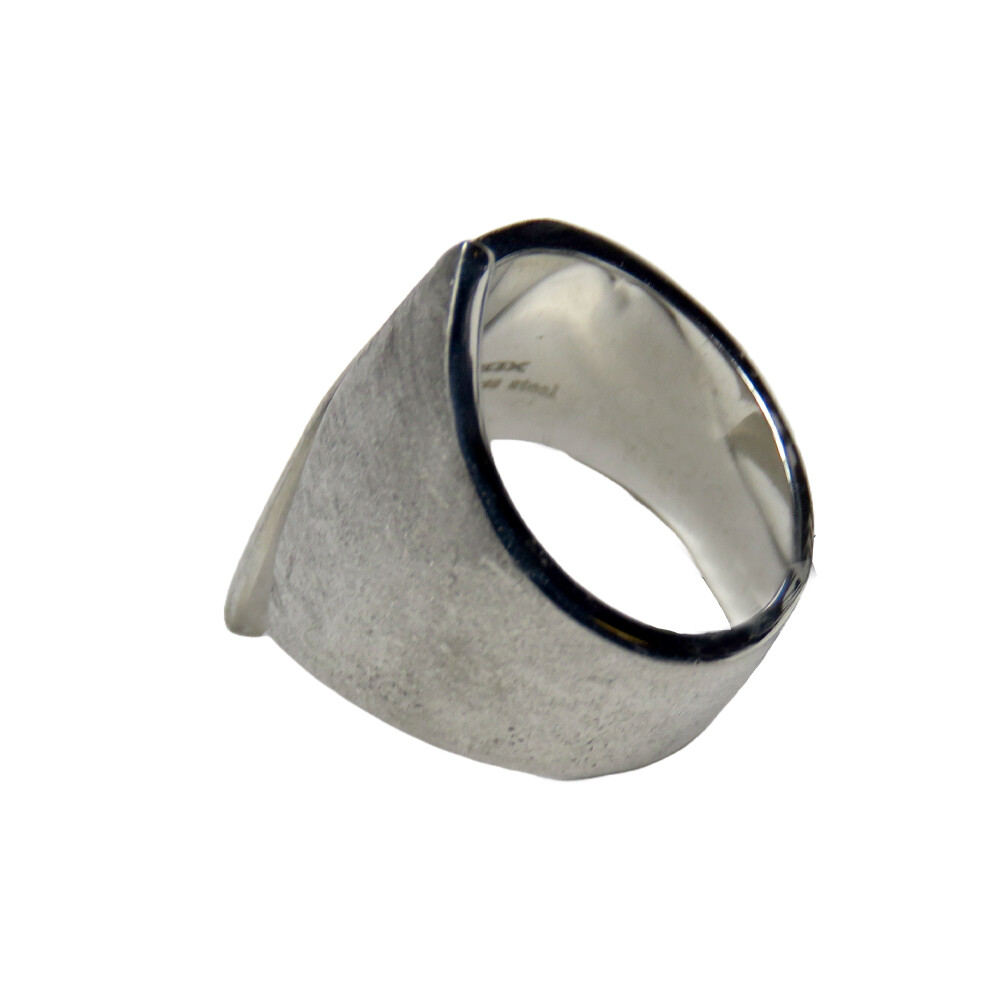 Women’s Satin Stainless Steel Split Front Ring, Size 5