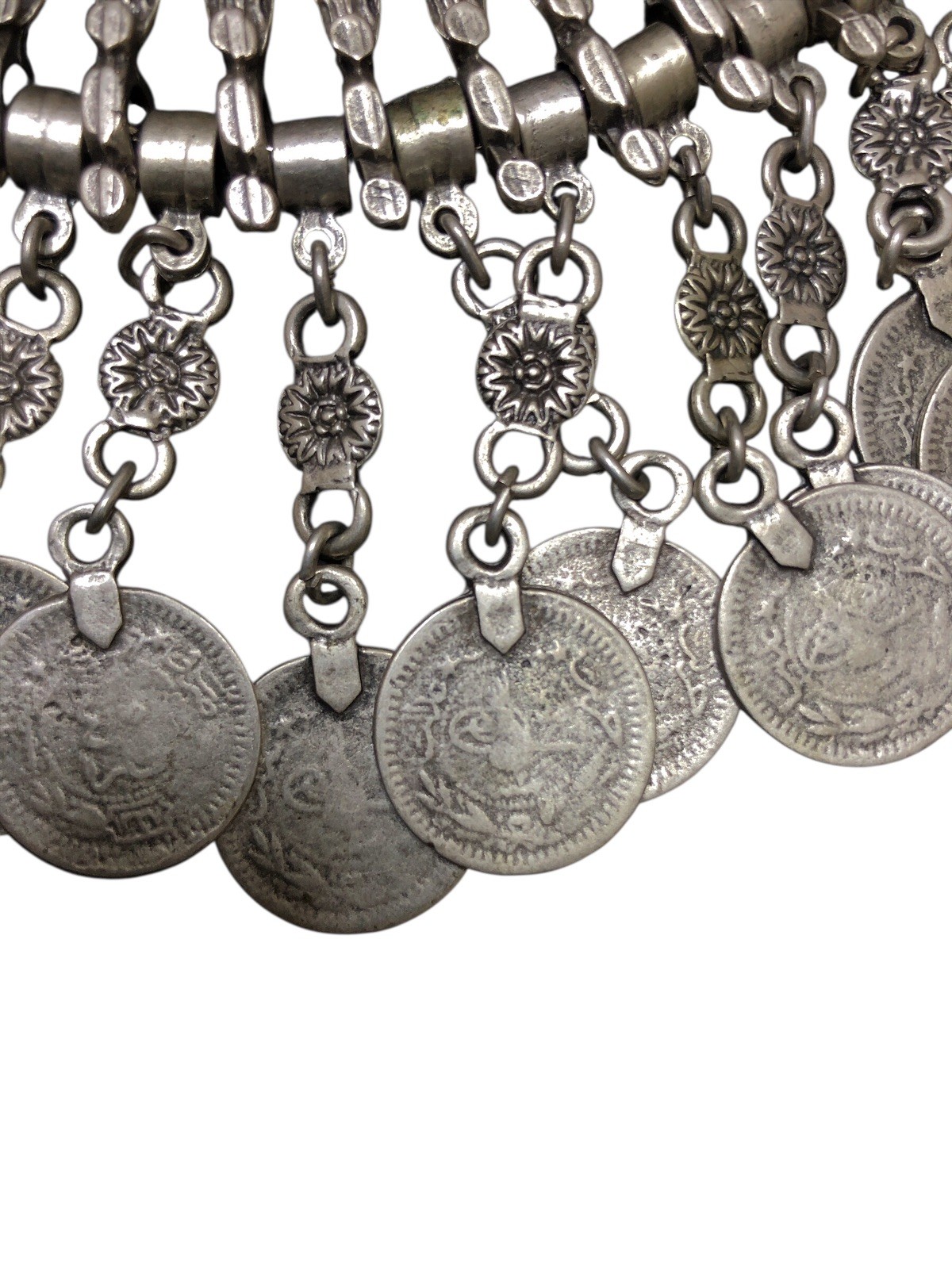 Vintage Handcrafted Solid Brass Tribal Coin Statement Necklace CollectibleEthnic