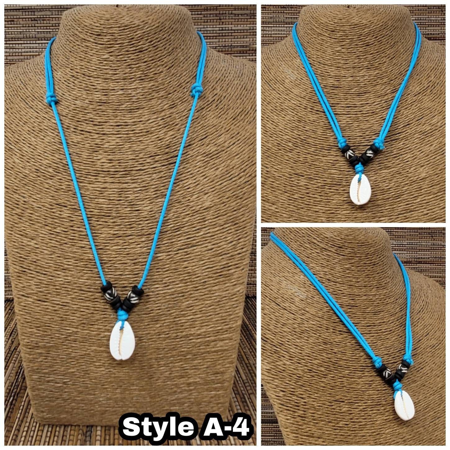 Cowrie Shell Choker Necklace Adjustable 16–30in Natural Sea Pendant Unisex A1–A5