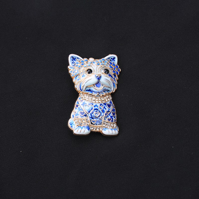 Enamel Animal Brooch Butterfly Cat Hummingbird Frog Crab Fox Crystal Lapel Pin
