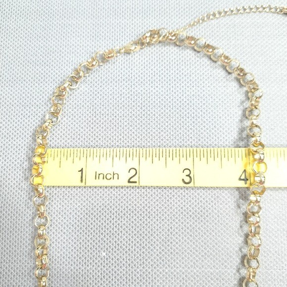Women’s Necklace Gold Tone Turquoise Butterfly & Flower Designs 11.5 in + 3 in