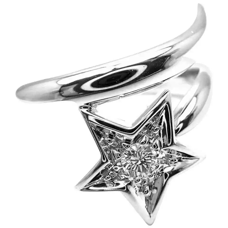 Gorgeous High Polished 935 Argentium Silver With Round Cut CZ Star Fashion Band