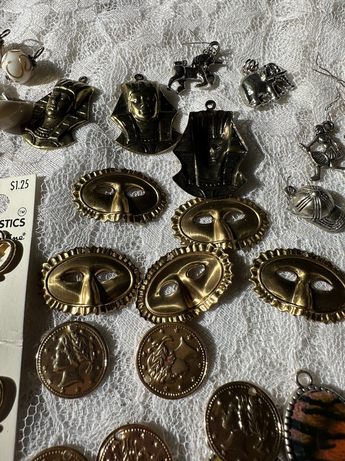 Huge Lot Of Charms King Tut Masks Sports Hearts Unicorn Tennis Scissors Coins