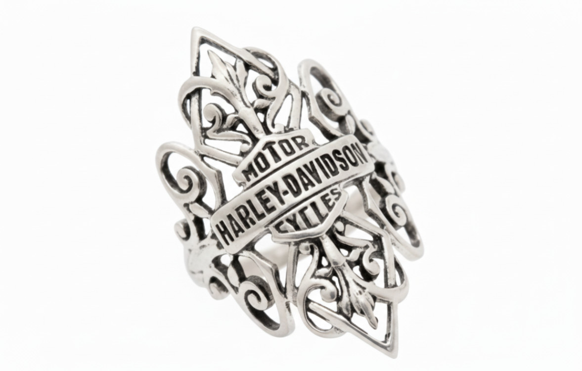Harley-Davidson Women’s Sterling Silver Antique Filigree Ring 66 / HDR0219