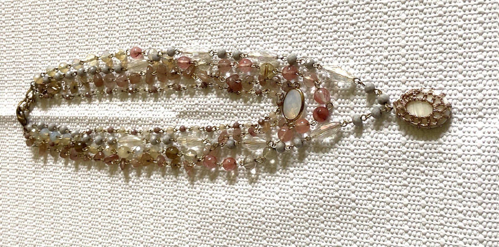 Layered Multi-Chain Beaded Necklace