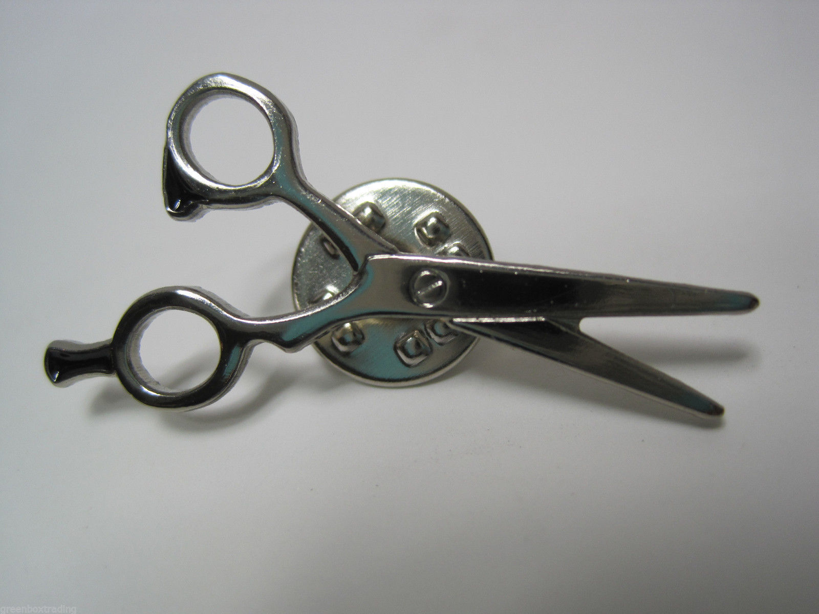 Hair Stylist Scissors Pin 1.5 x .75″ Barber Hairdresser Brooch Silver Metal 24pc