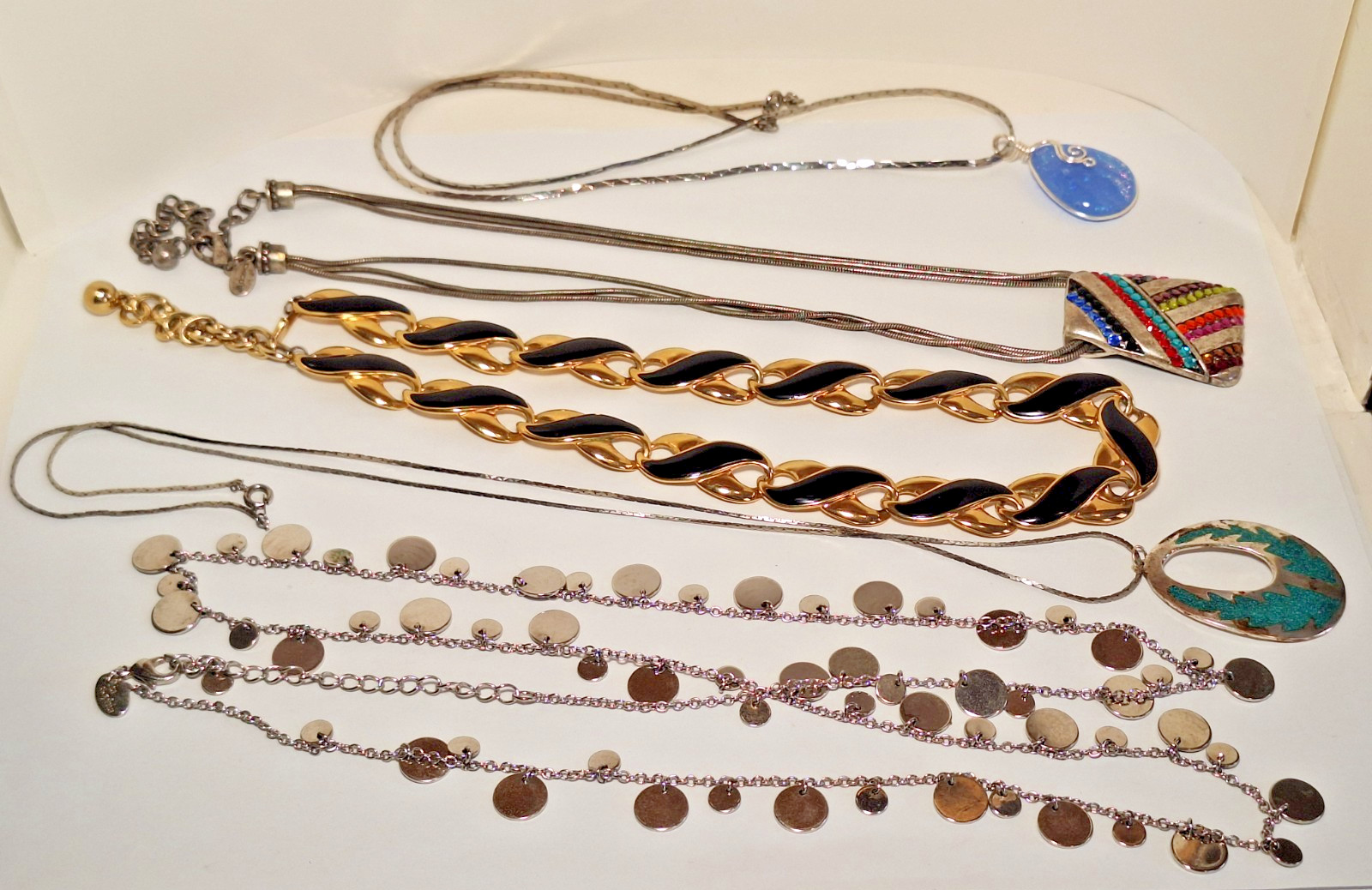 Lot of 5 Branded, Unbranded Fashion Necklaces & 1 With Sterling Silver Pendant
