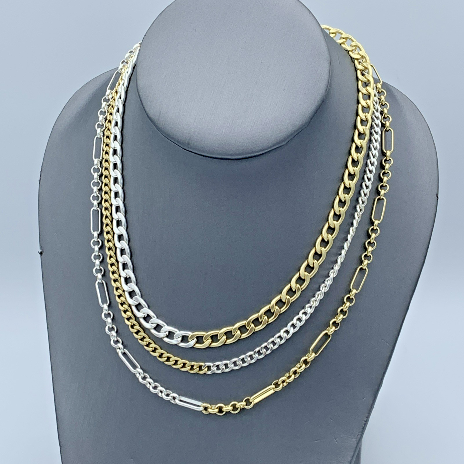 Lucky Brand Gold And Silver Tone Layered Chain Necklace 4-63