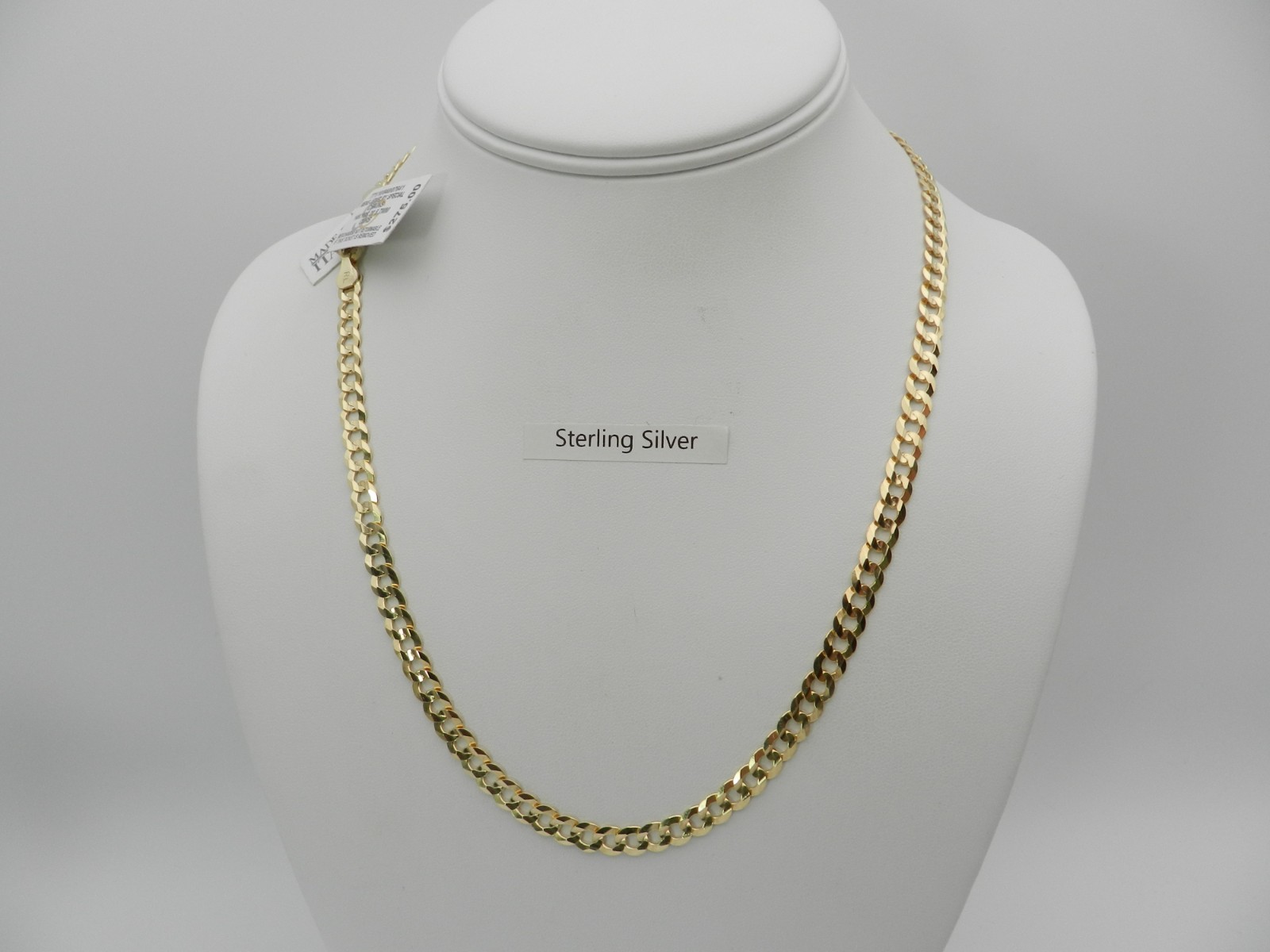 Macy’s Concave Curb Link 20″ Chain Necklace in 14k Gold-Plated Sterling Silver