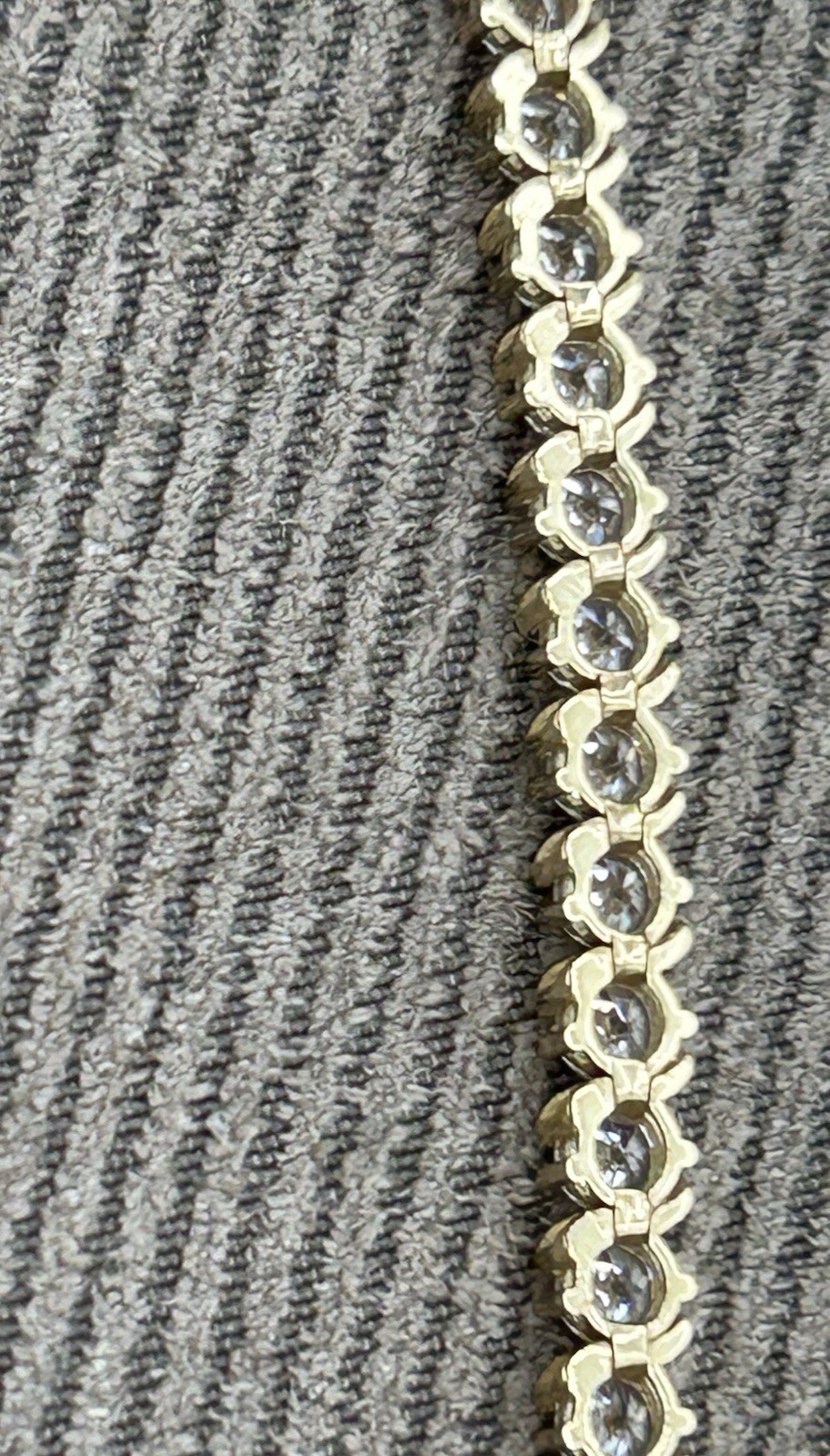 Vintage 14k Yellow Gold 4.60 CT Cubic Zirconia 7” Tennis Bracelet 9 g