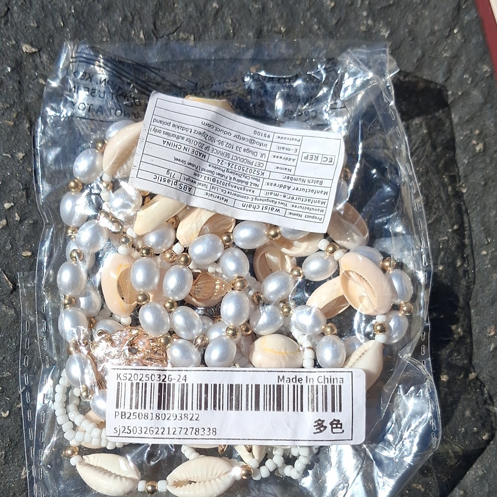Multicolor Natural Shell Charm Beaded Necklace, Adjustable Beach Style
