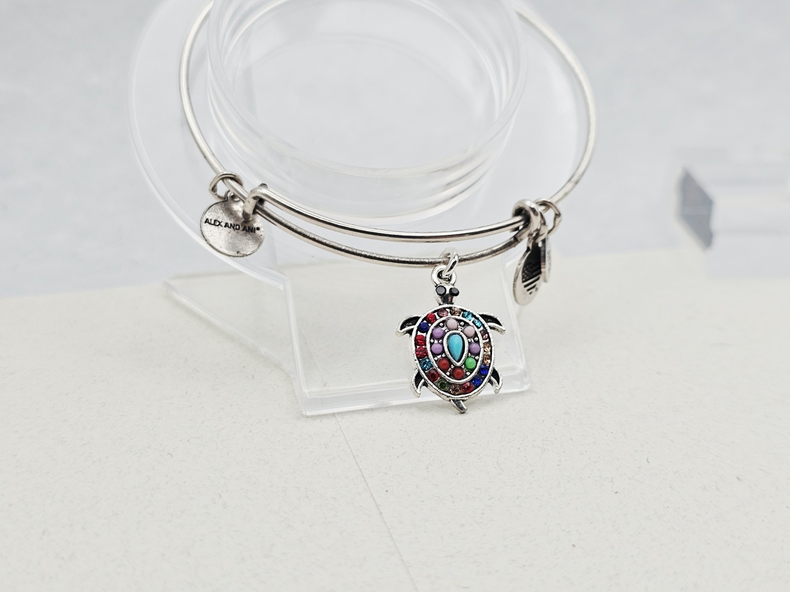 Alex & Ani “Silver Beaded Blue 🌊 Sea Turtle 🐢 Ocean Charm ❤️ Bracelet ✨️