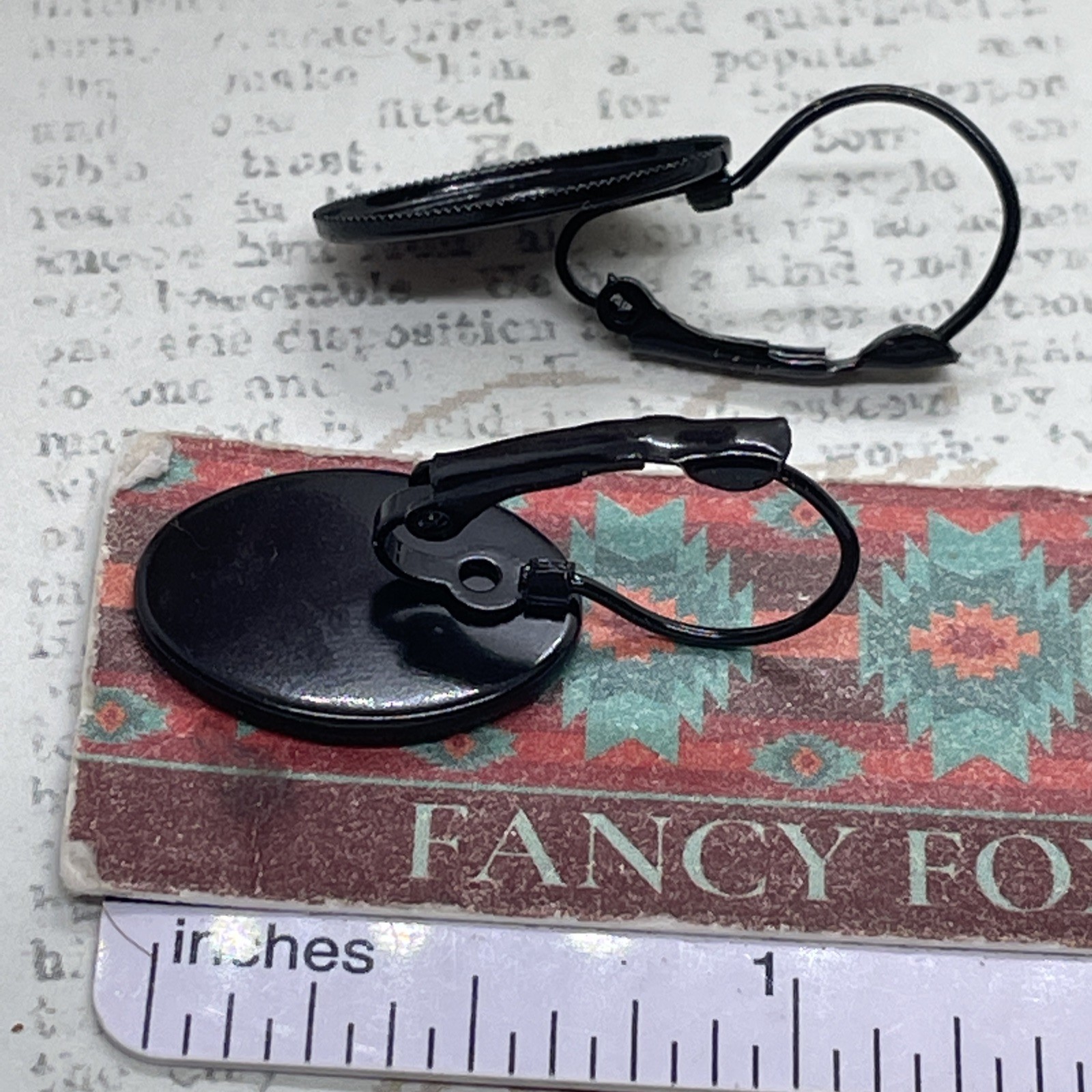 Black Setting Enamel Cameo Butterfly Mom Birthday Anniversary Gift Earrings