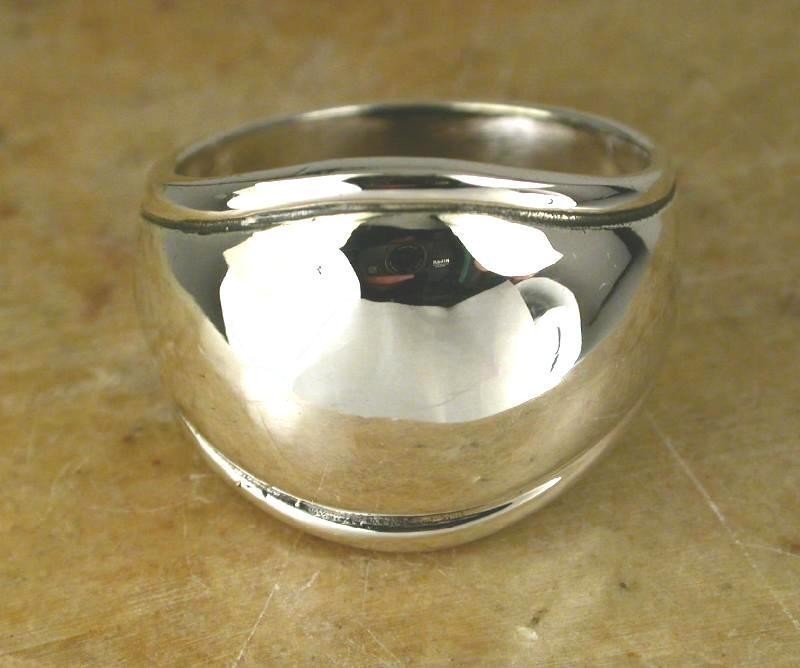 WIDE n THICK STERLING SILVER HIGH POLISH DOME RING size 9 style# r0576