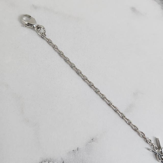 Saint Laurent YSL Cassandre Logo Rhinestone Bracelet