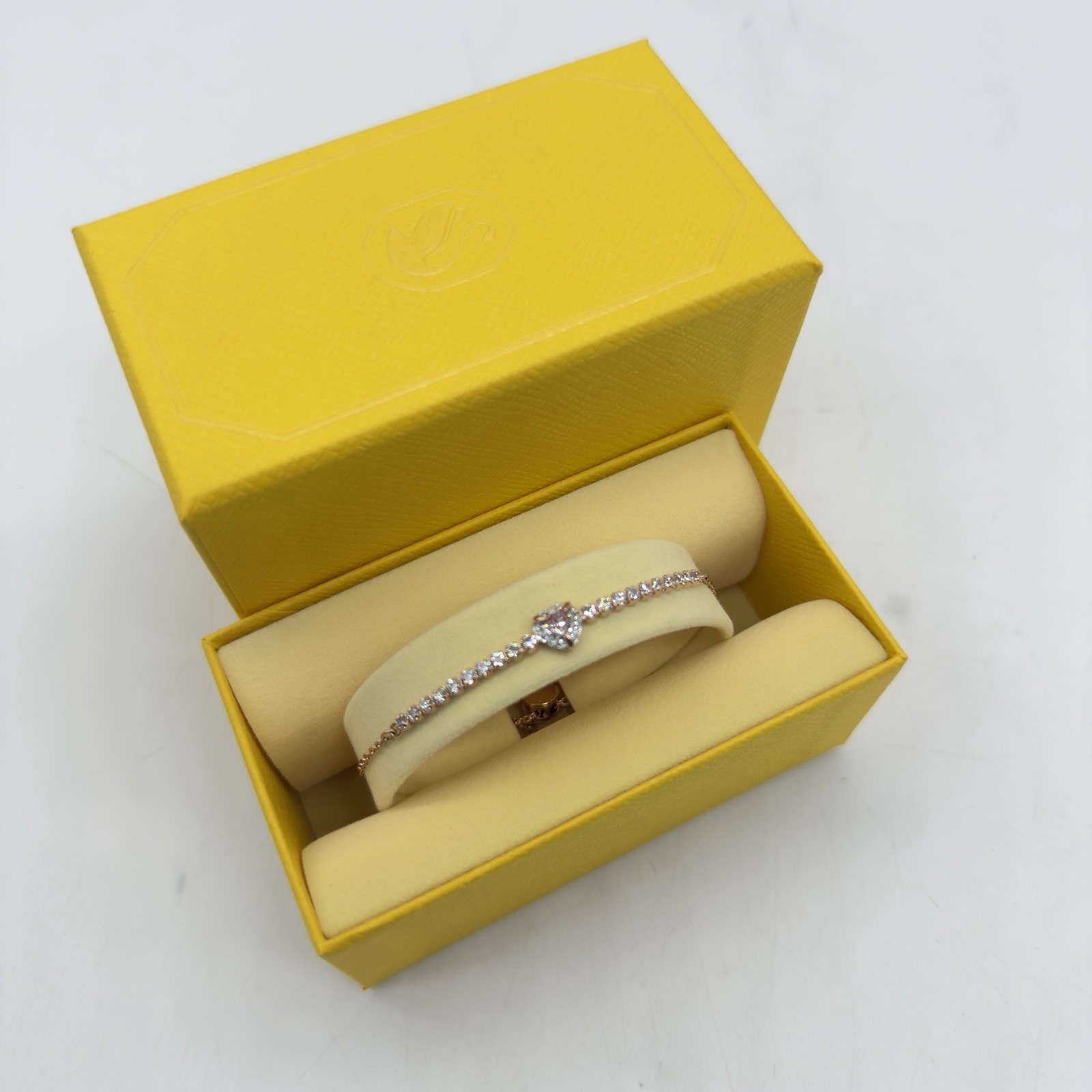 Swarovski One Heart Bracelet Pink Crystal 18K Rose Gold Finish 5646745 M NIB