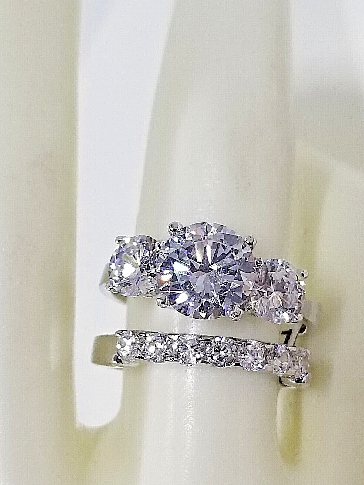 palm beach jewelry. 2 Piece 5.66 TCW Round Cubic Zirconia Bridal Ring Set