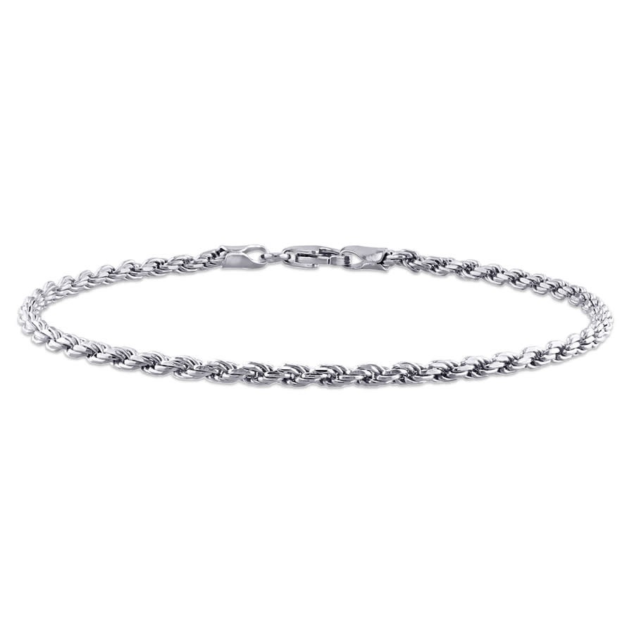 AMOUR 2.2mm Rope Chain Bracelet In Sterling Silver, 7.5 In