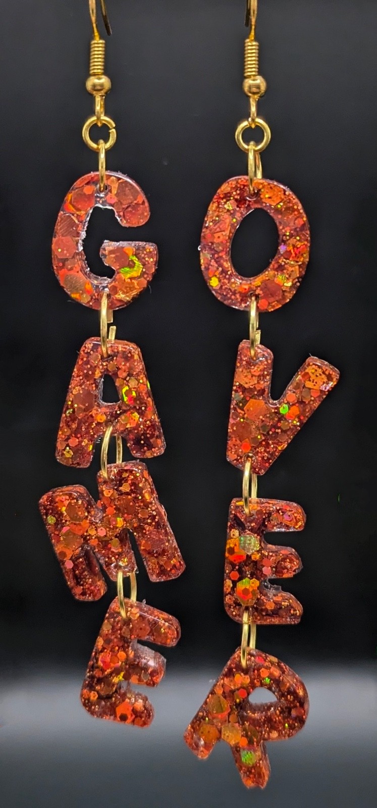 Glitter GAME OVER Earrings – Novelty X Box PlayStation Fun Gift For Gamers