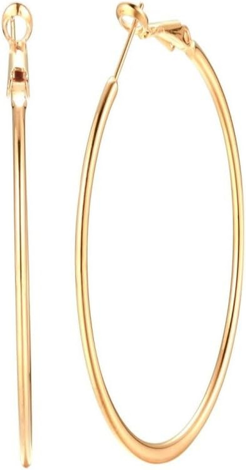 Dainty 70Mm Big Large Hoop Earrings for Women Fashion round Circle Huggie Hoops