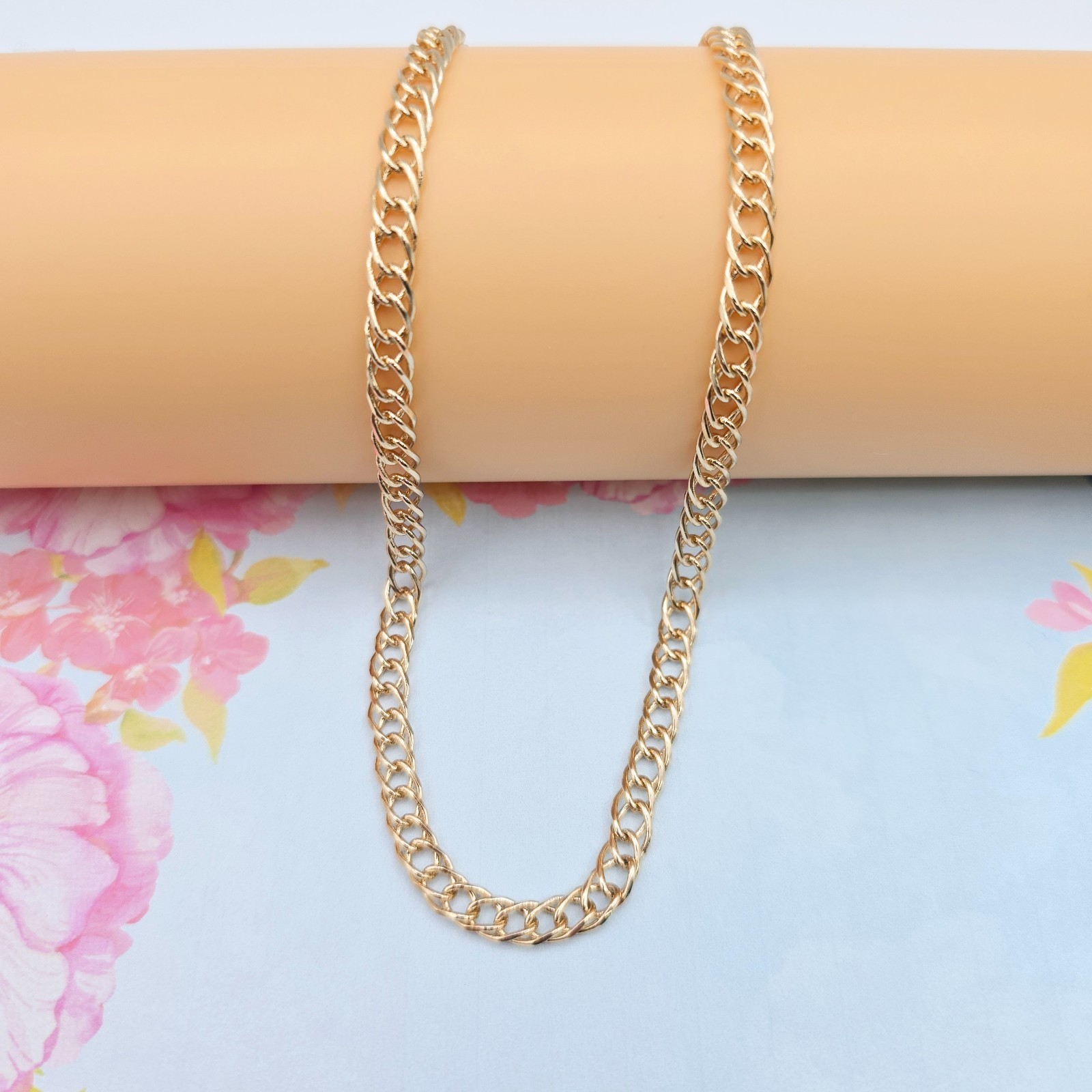 Curb Chain Necklace for Men & Women, 23.6 Inch Length, XPNL0088 Slim Rose Gold
