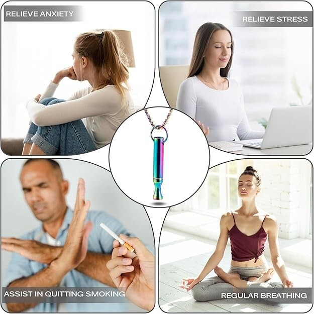 Breathing Necklace Meditation Stress Panic Relief Anxiety Necklace Calming Tools