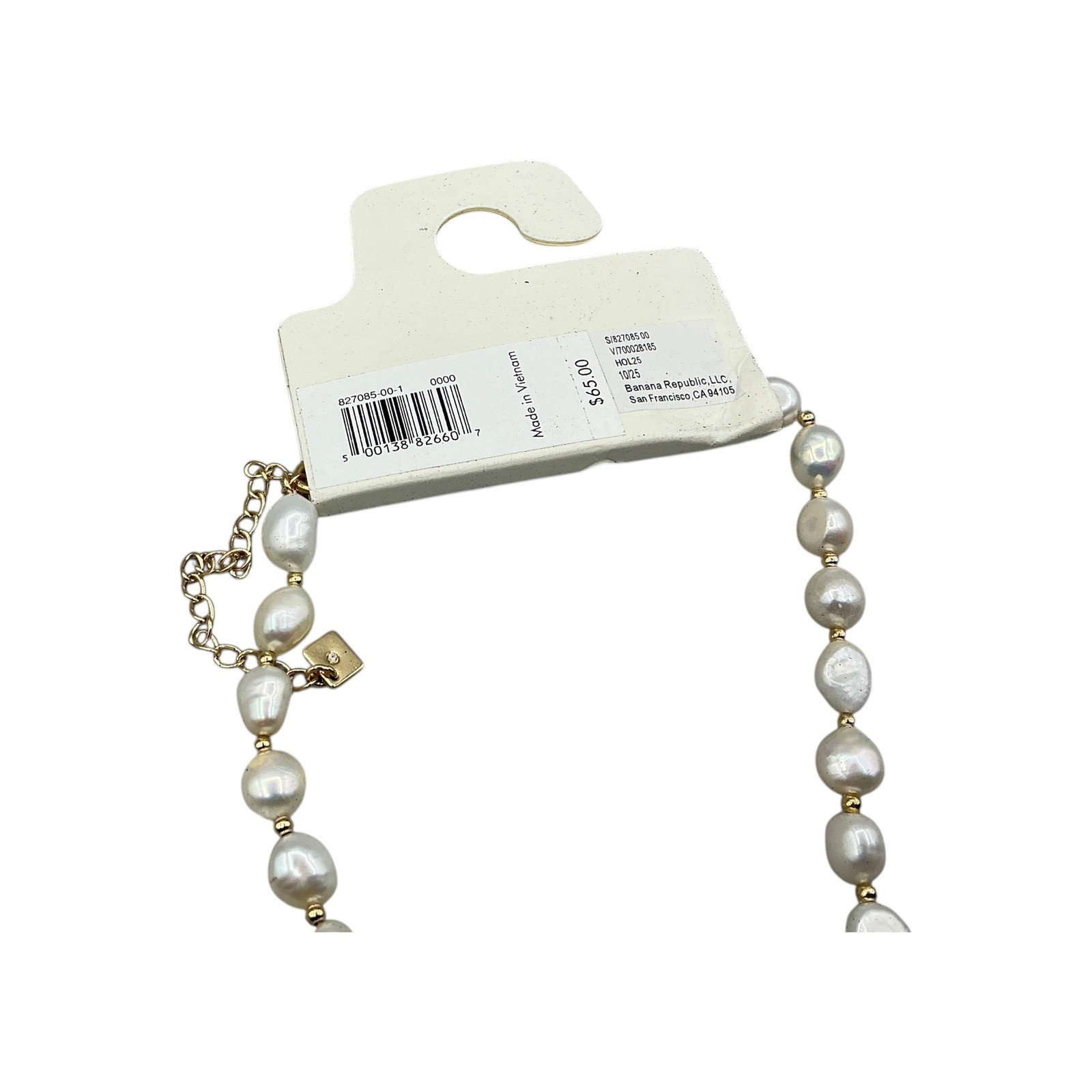 Banana Republic Baroque Pearl Gold Tone Necklace