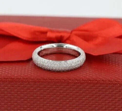Round Cut Simulated Diamond Engagement Unisex Ring 14K White Gold Plated
