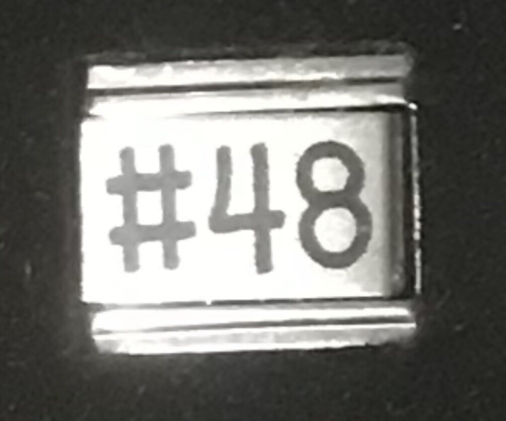 #48 Laser Italian Charm Link 9MM K18