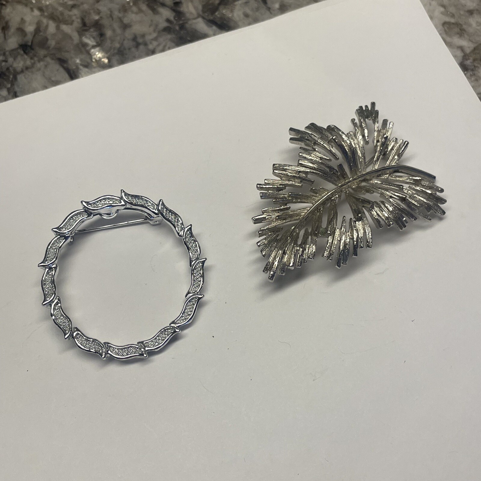Lot Of 2 Signed Costume Jewelry Brooch Pins Silver Tone Gerry’s / Lisner