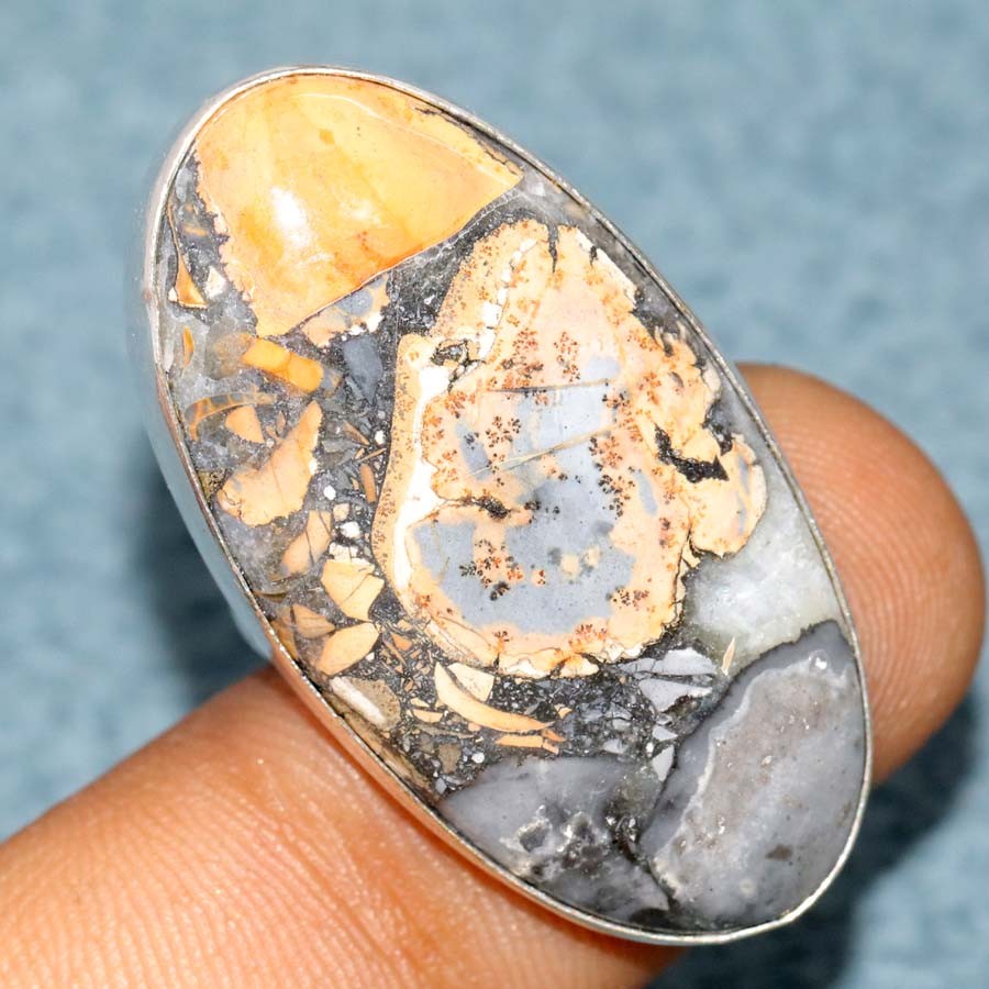 925 Silver Plated Maligano Jasper Ring US 7 Craft Jewelry Most Beautiful GW