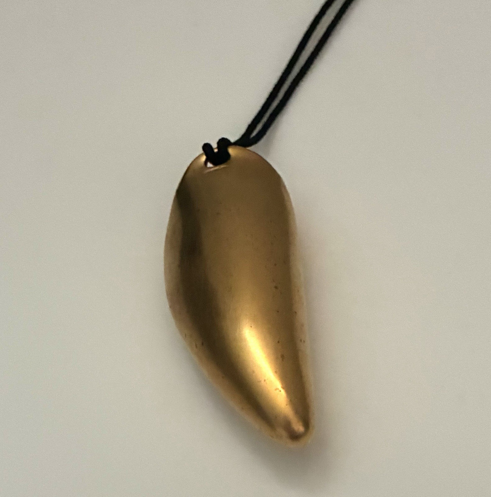 Ted Muehling Yellow Gold Plated Pendant Necklace On Black Fabric Cord