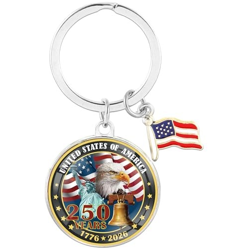 USA 250th Anniversary Merchandise Keychain, Commemorative Keychain, American