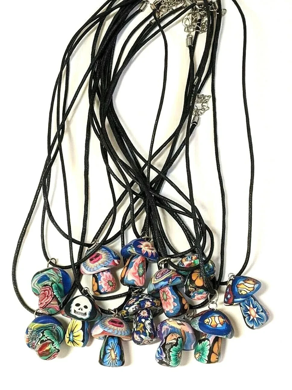 New Mushroom Charm Shroom Clay Pendant 18″ Choker Necklace USA Seller