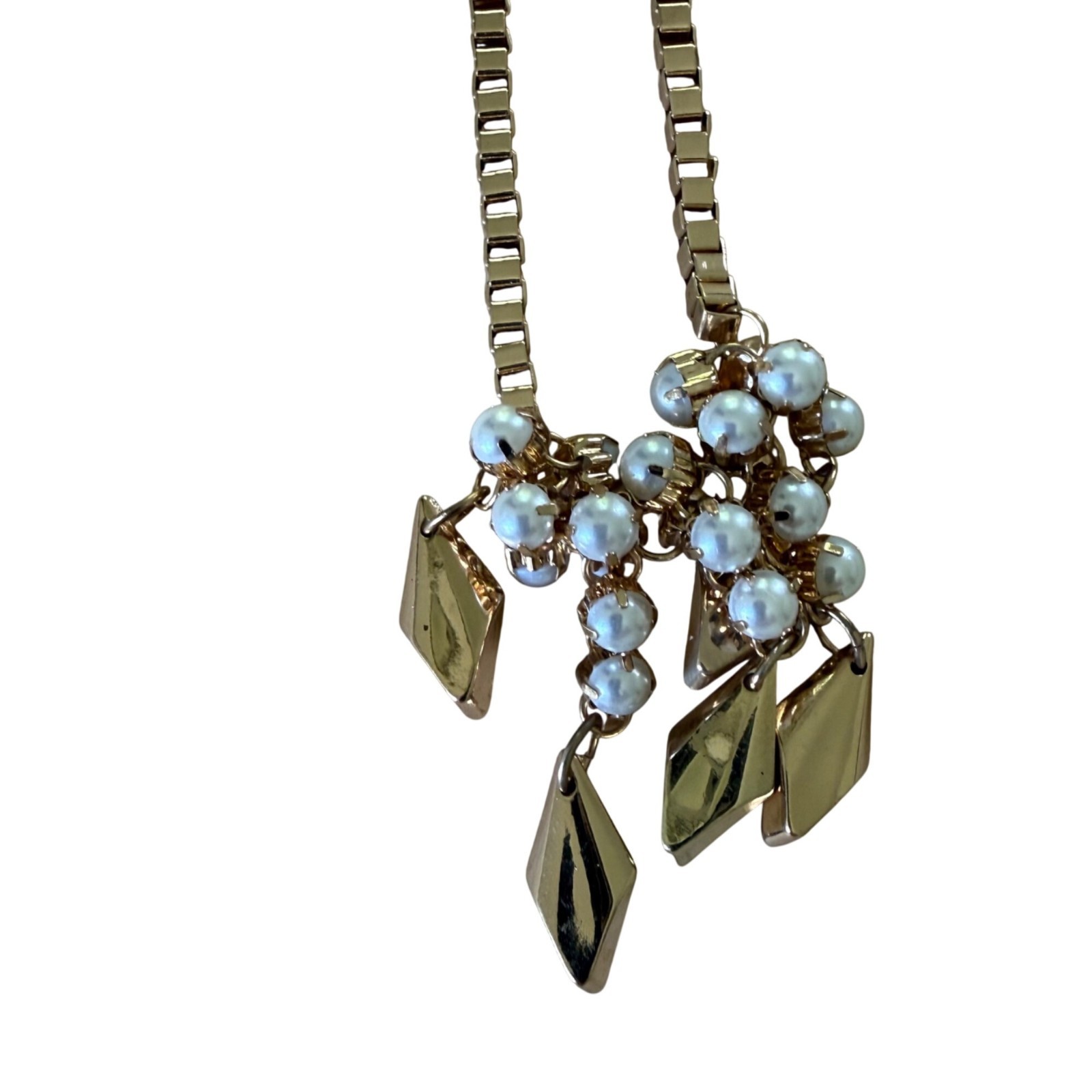 Vintagenspired Charm & Pearl Statement Necklaces Gold-Tone Chains