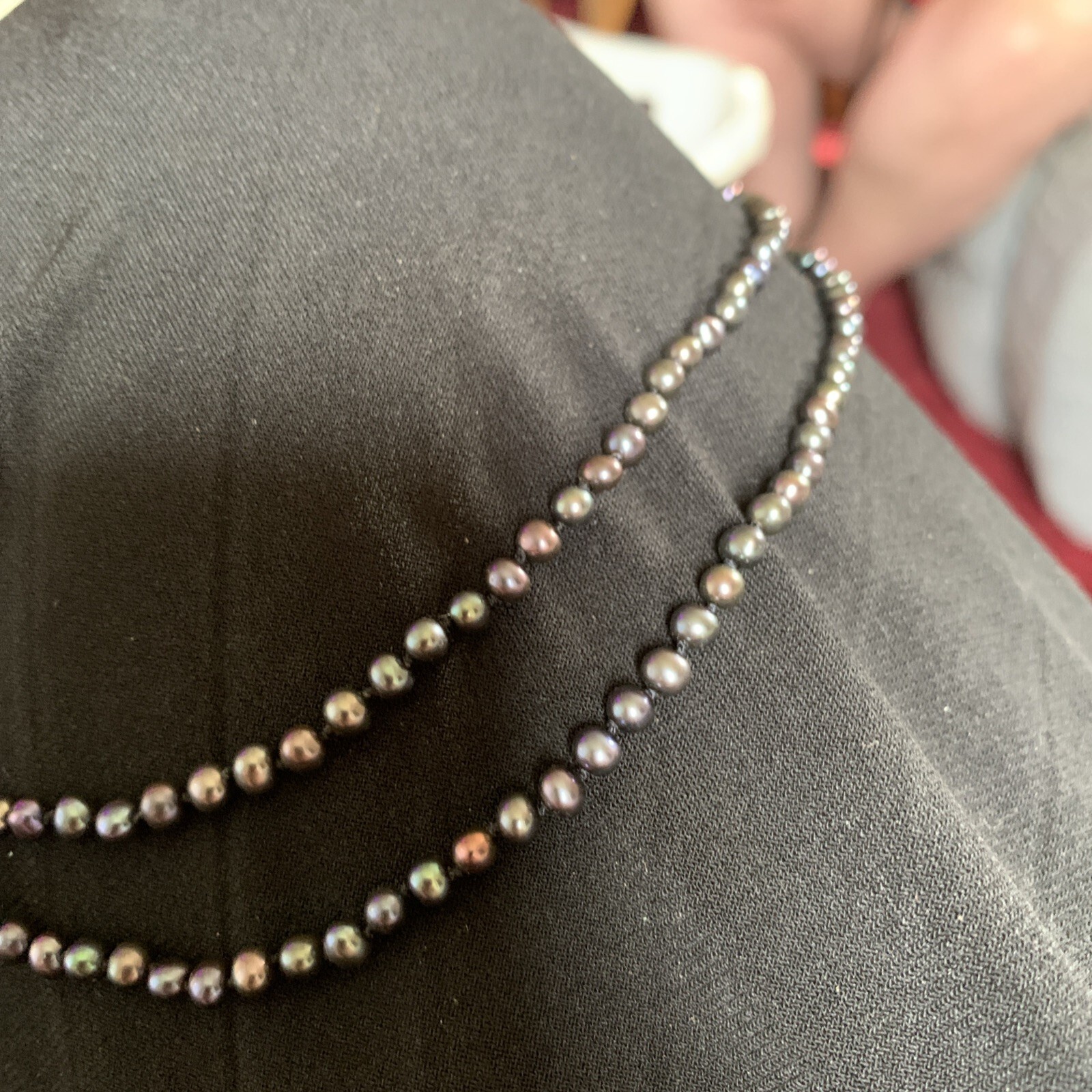 Natural Black Pearl 27 Inch Necklace