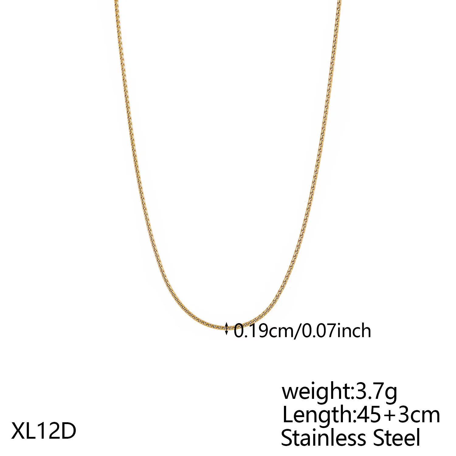 A to Z Bubble Alphabet Letter Pendant Necklace Gold Snake Chain 45cm/18inch