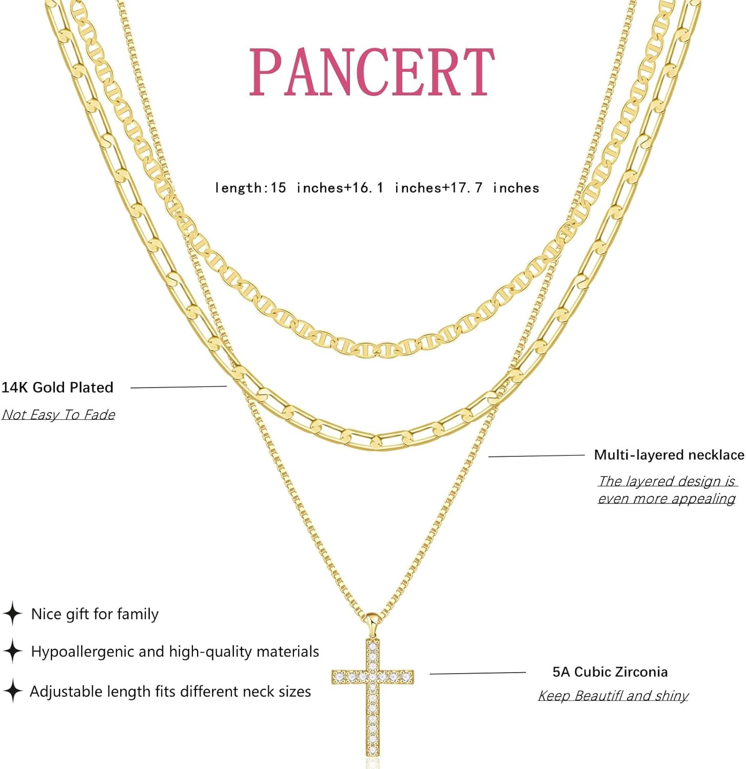 Cross Necklace for Women,Stackable Stacked Stacking Layering Layered Necklaces D