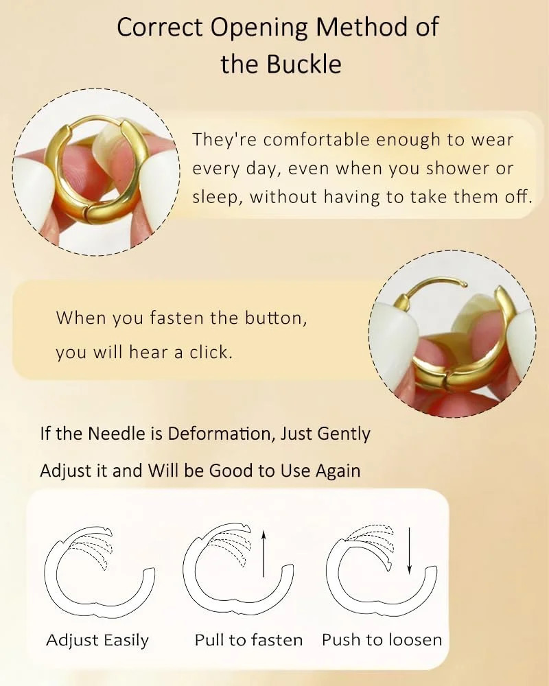 Surgical Steel Huggie Hoop Earrings for Women Set,14K Gold Plated Small Hypoalle