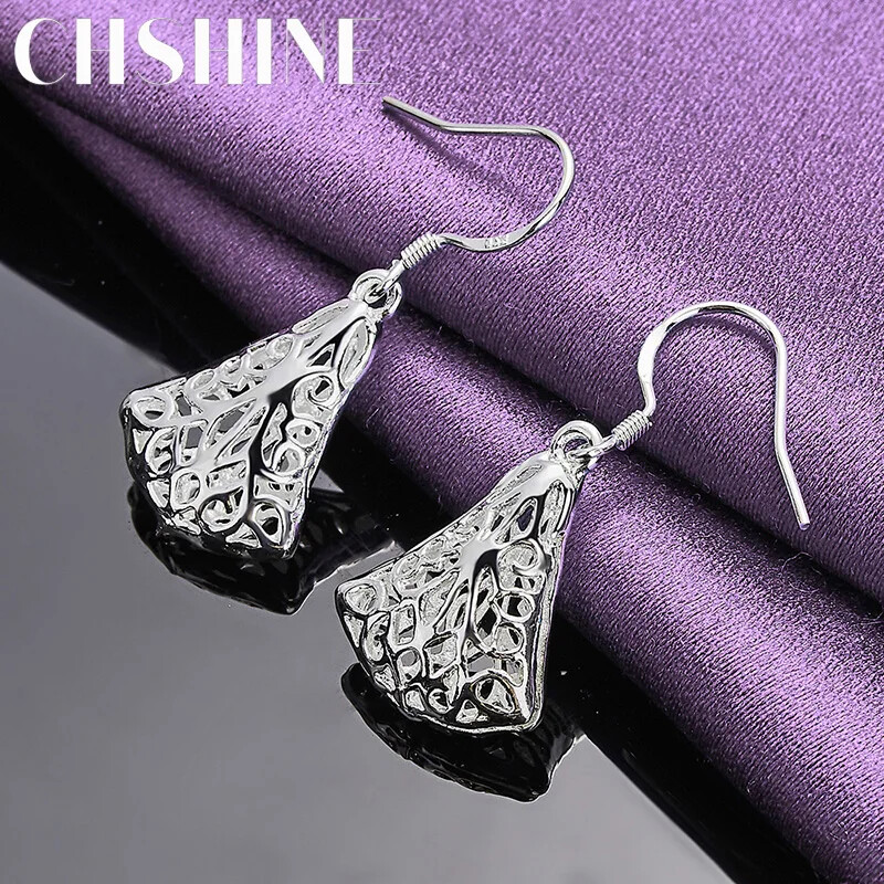 CHSHINE 925 Sterling Silver Fan Geometric Earrings Fashion Charm Jewelry Eardrop