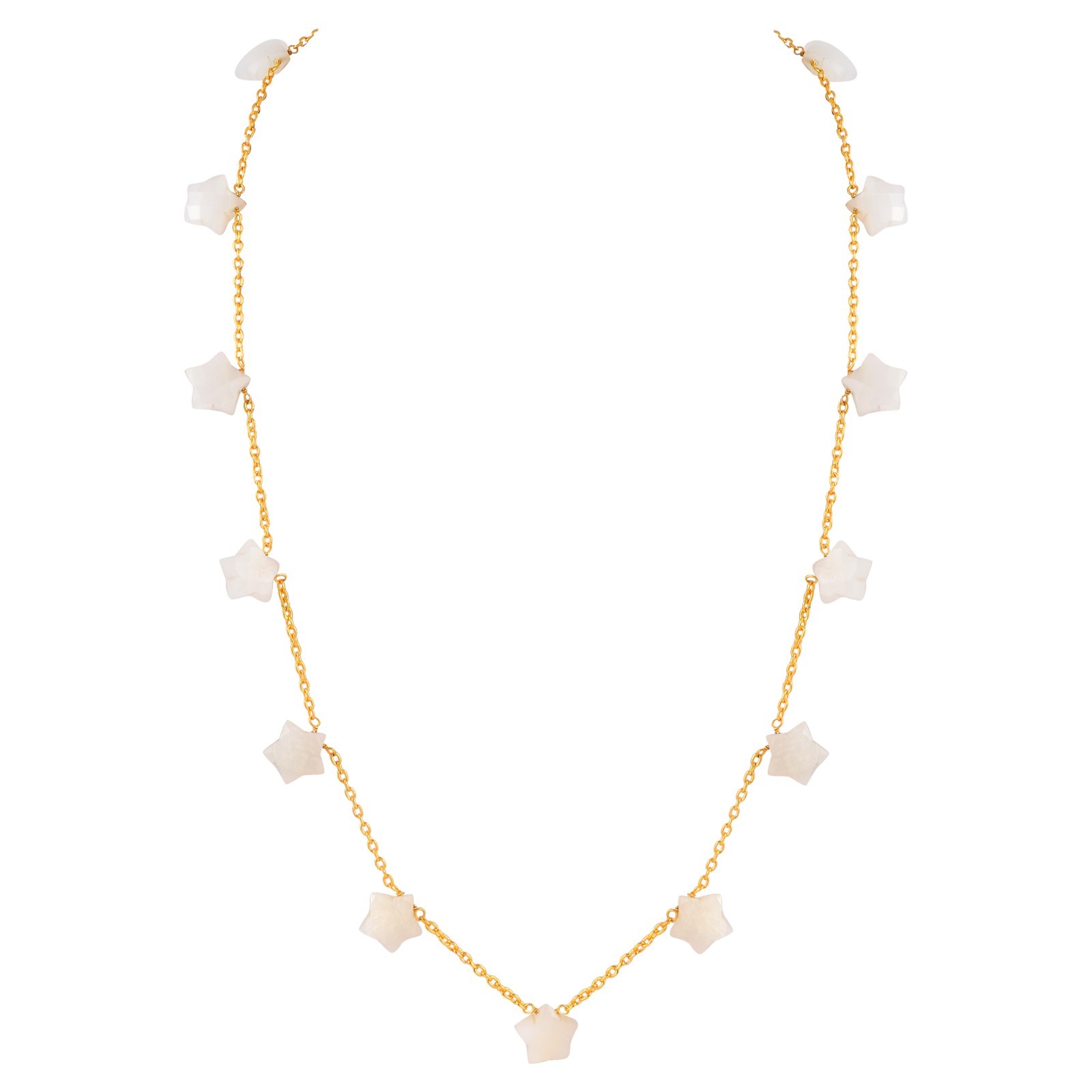 Celestial Star Gemstone Necklace Gold Plated 925 Sterling Silver Clasp