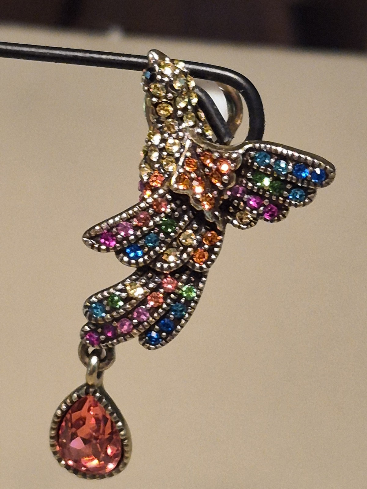 Heidi Daus Multicolor Swarovski Crystal Bird Dangle Earrings
