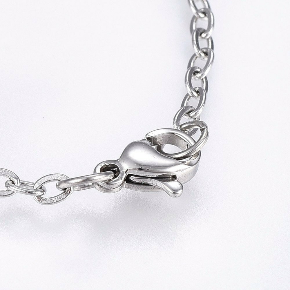 Stainless Steel Charm Bracelet Lobster Dolphin Gold Silver Color 7.8″ 2.5mm A72