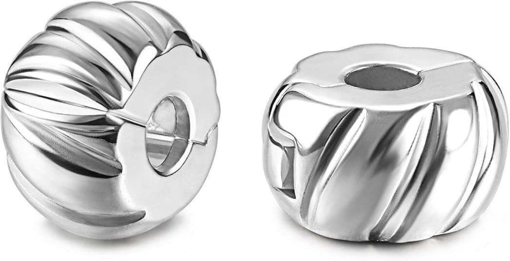 Authentic 2Pc Clip Lock Spacer Stopper Charm Bead Suits Pandora Bracelet NEW USA