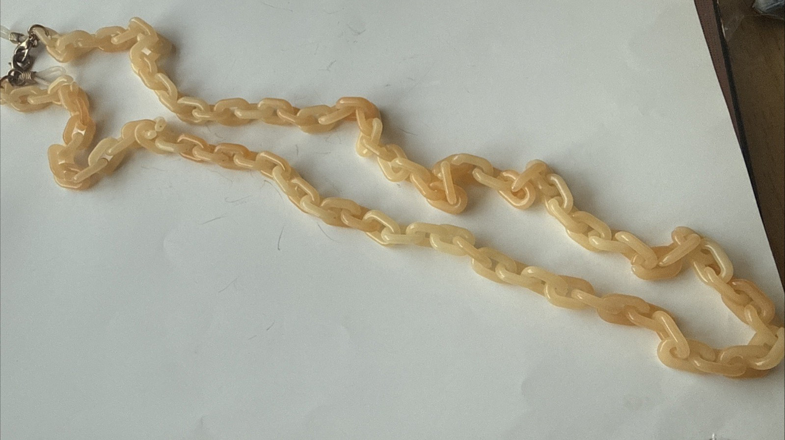 Yellow Acrylic Chunky Chain Link Acrylic Resin Necklace / Eyeglass Chain 30″