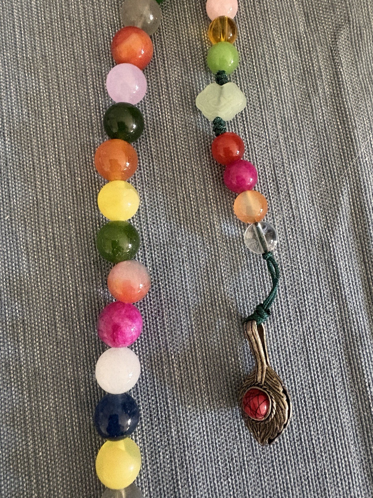 Boho Long Beaded Necklace Multicolor Stone Style Tassel Pendant Statement