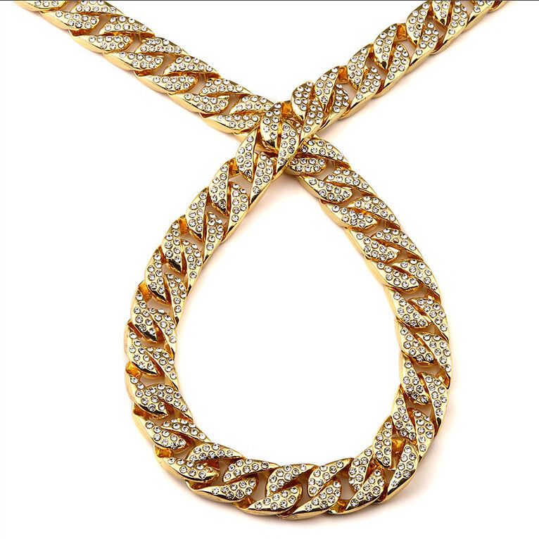 Hip Hop Men Quavo Gold Iced 15mm 16”-30” Miami Cuban Choker Chain Necklace