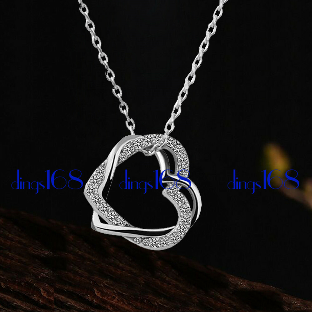 18K Gold Filled Hypo-Allergenic Crystal Love Heart Pendant + Necklace Chain