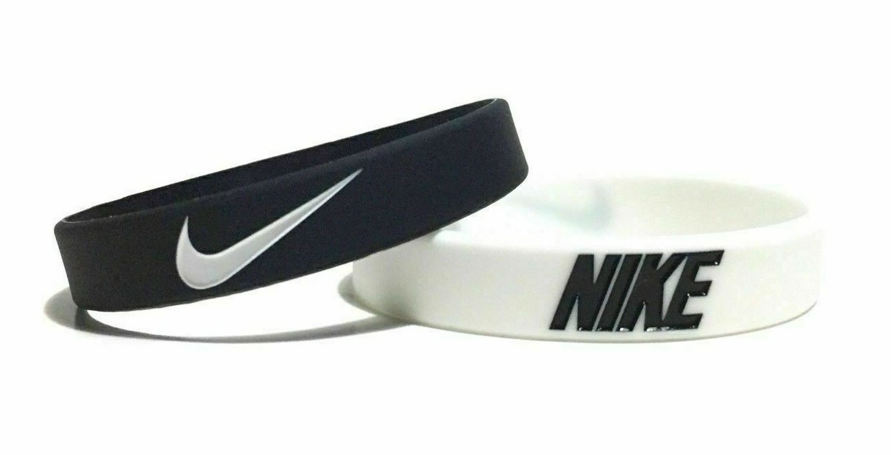 Nike Black White Bracelet Oreo Baller band rubber bracelet wristband 2-PACK