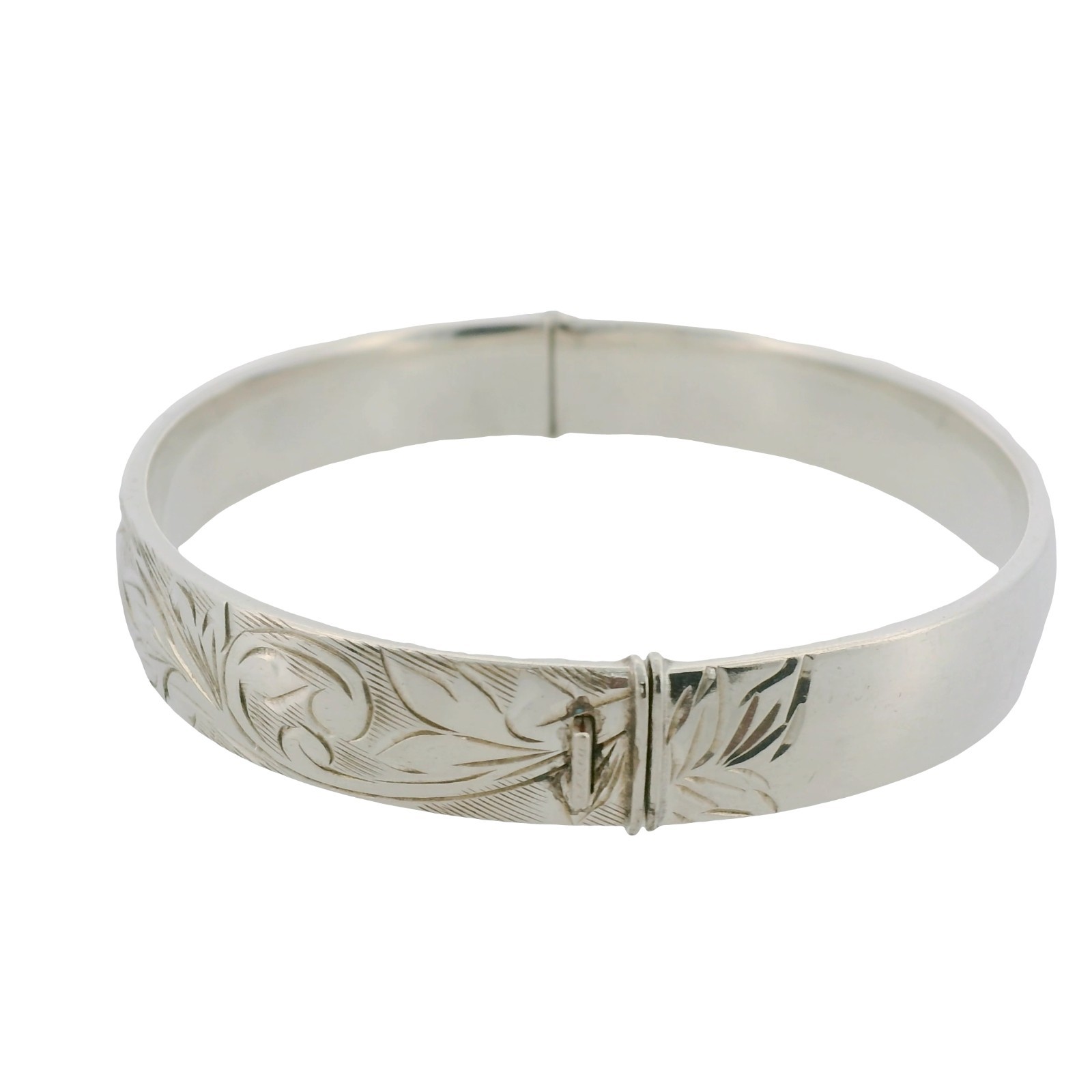 Elegant Vintage Silver Bangle – Birmingham 1971–72 – Push Button Expandable